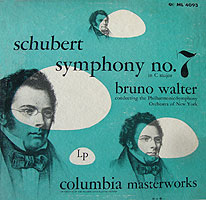 Walter conducts Schubert's Great Symphony (Columbia LP cover)